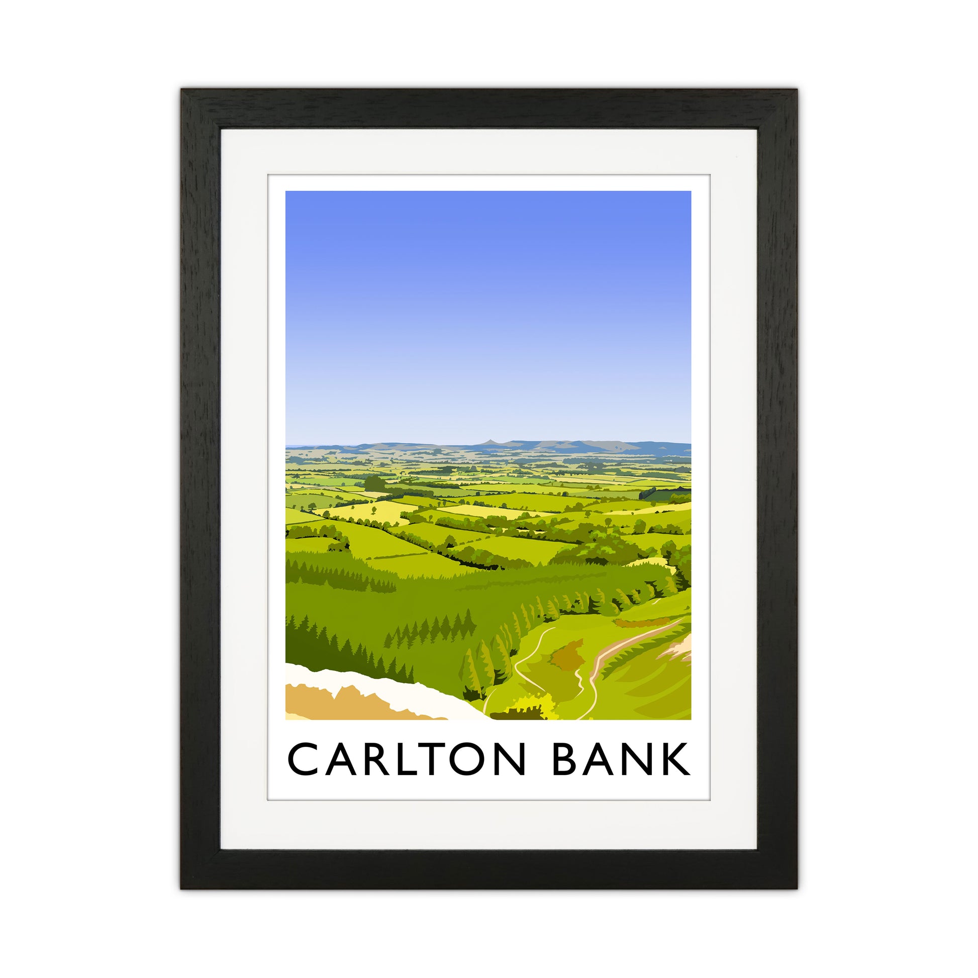 Carlton Bank portrait Travel Art Print by Richard O'Neill Black Grain