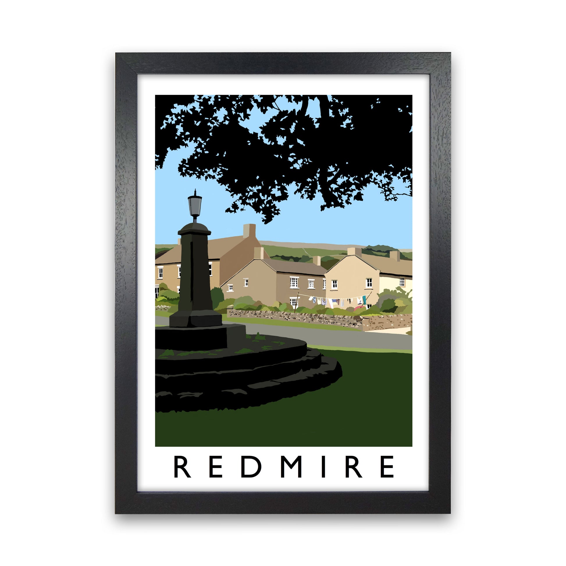 Redmire Art Print by Richard O'Neill Black Grain