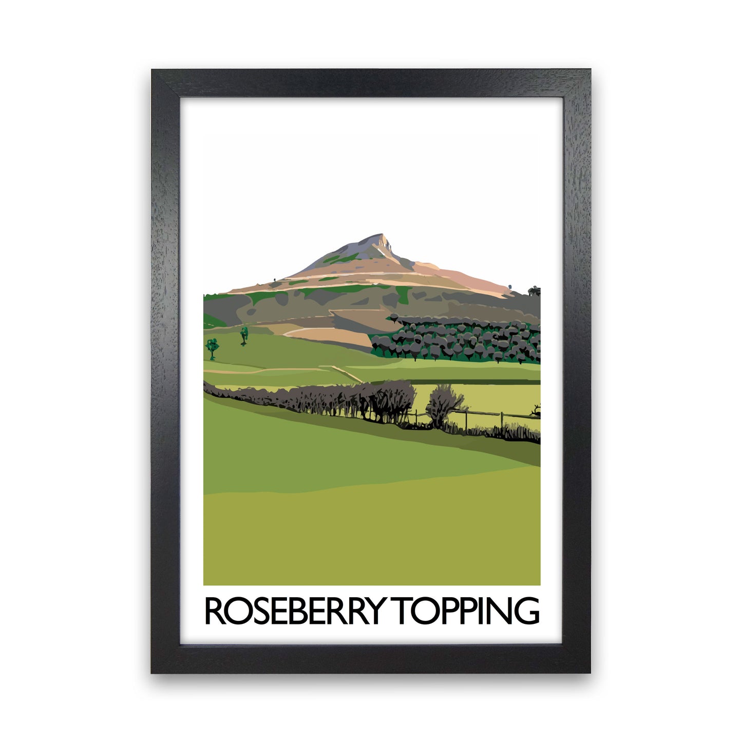 Roseberry Topping Art Print by Richard O'Neill Black Grain