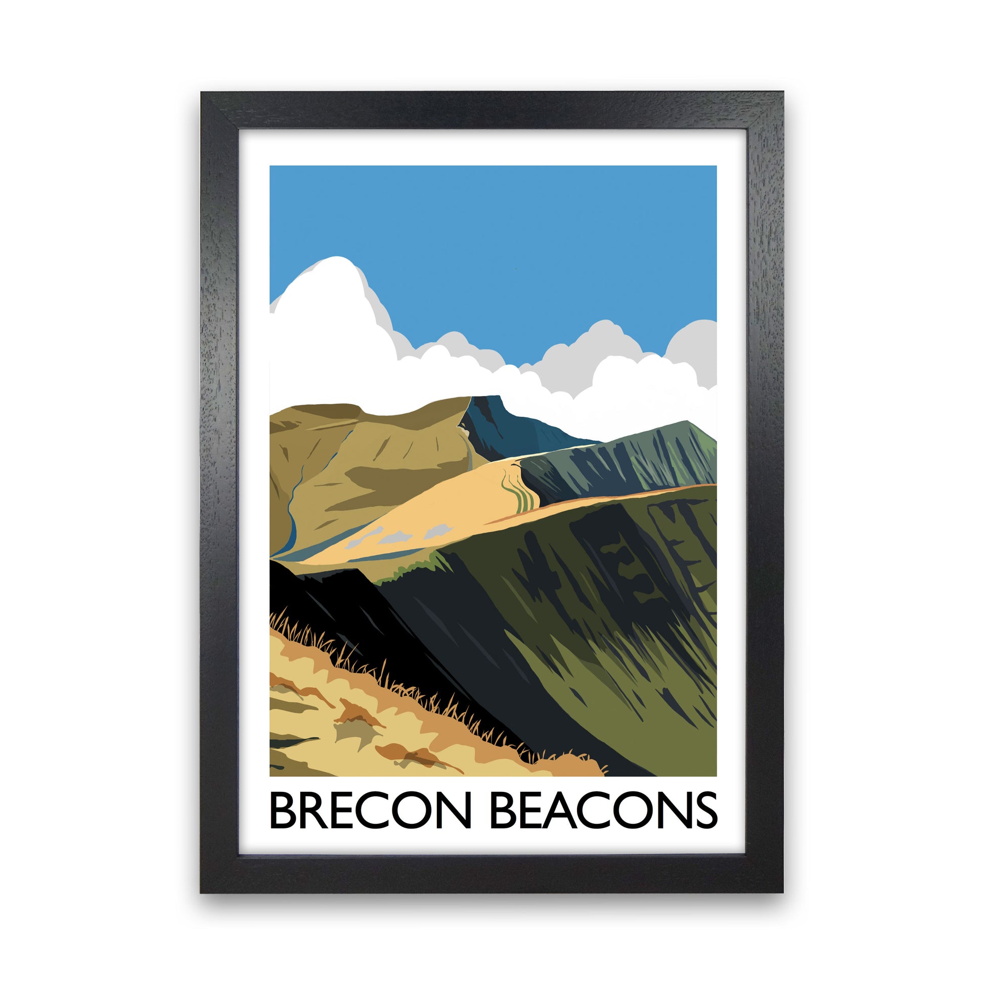 Brecon Beacons Art Print by Richard O'Neill Black Grain