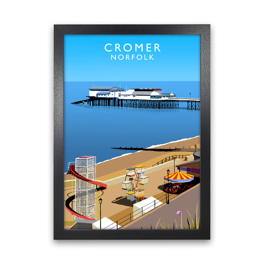 Cromer Norfolk Framed Digital Art Print by Richard O'Neill Black Grain