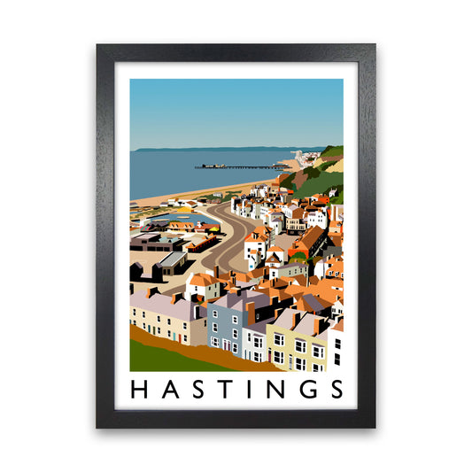 Hastings Framed Digital Art Print by Richard O'Neill Black Grain