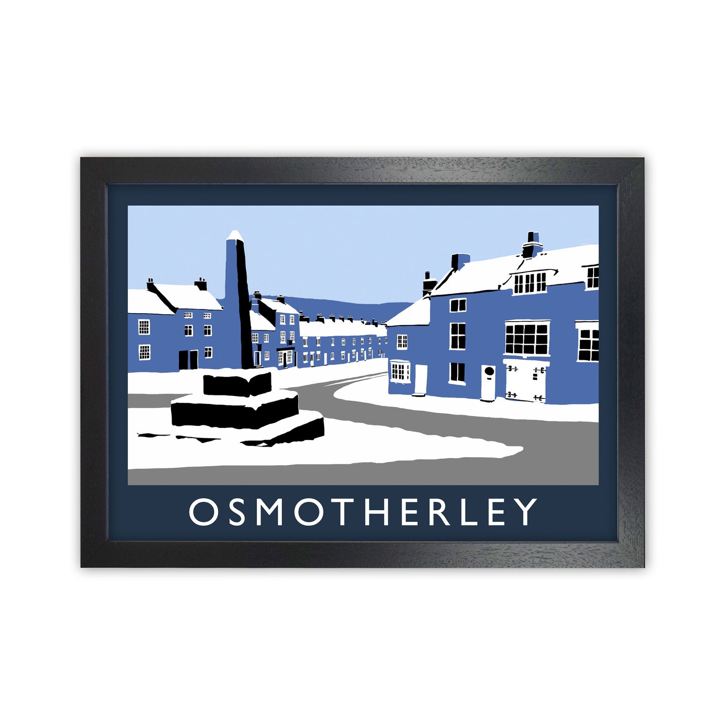 Osmotherley Travel Art Print by Richard O'Neill, Framed Wall Art Black Grain