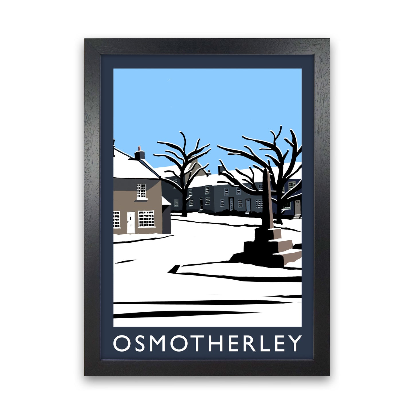 Osmotherley Travel Art Print by Richard O'Neill, Framed Wall Art Black Grain