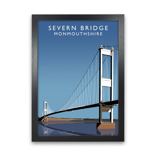 Severn Bridge Monmouthshire Art Print by Richard O'Neill, Framed Wall Art Black Grain