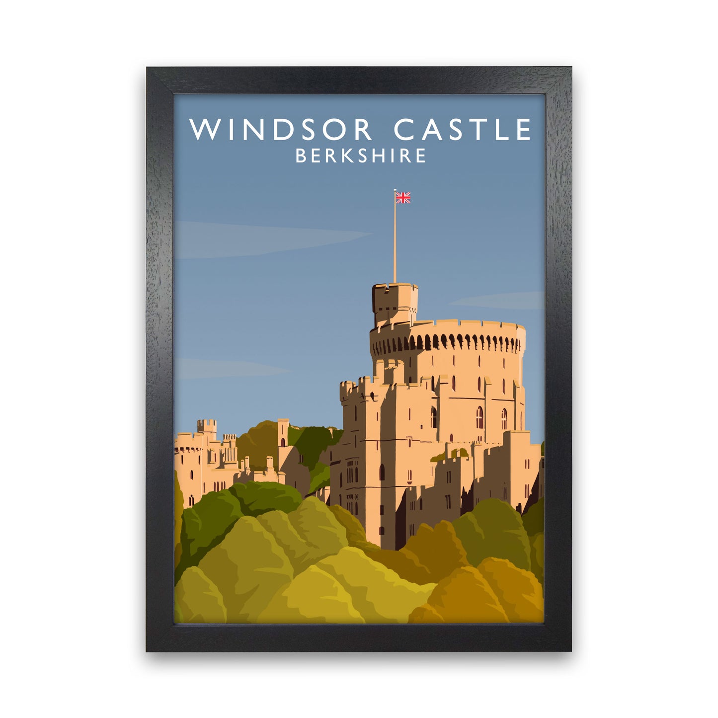 Windsor Castle Berkshire Travel Art Print by Richard O'Neill Black Grain