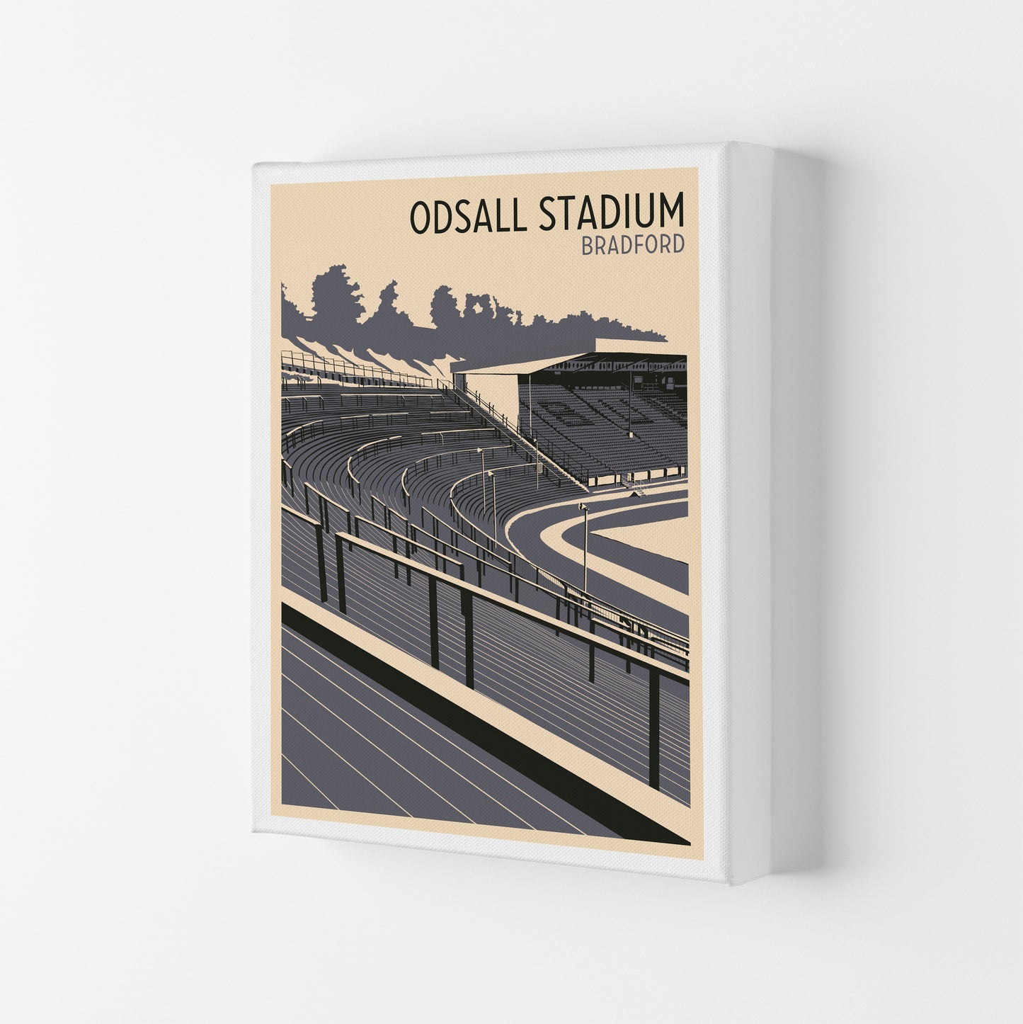 Odsal Stadium, Bradford Travel Art Print by Richard O'Neill Canvas