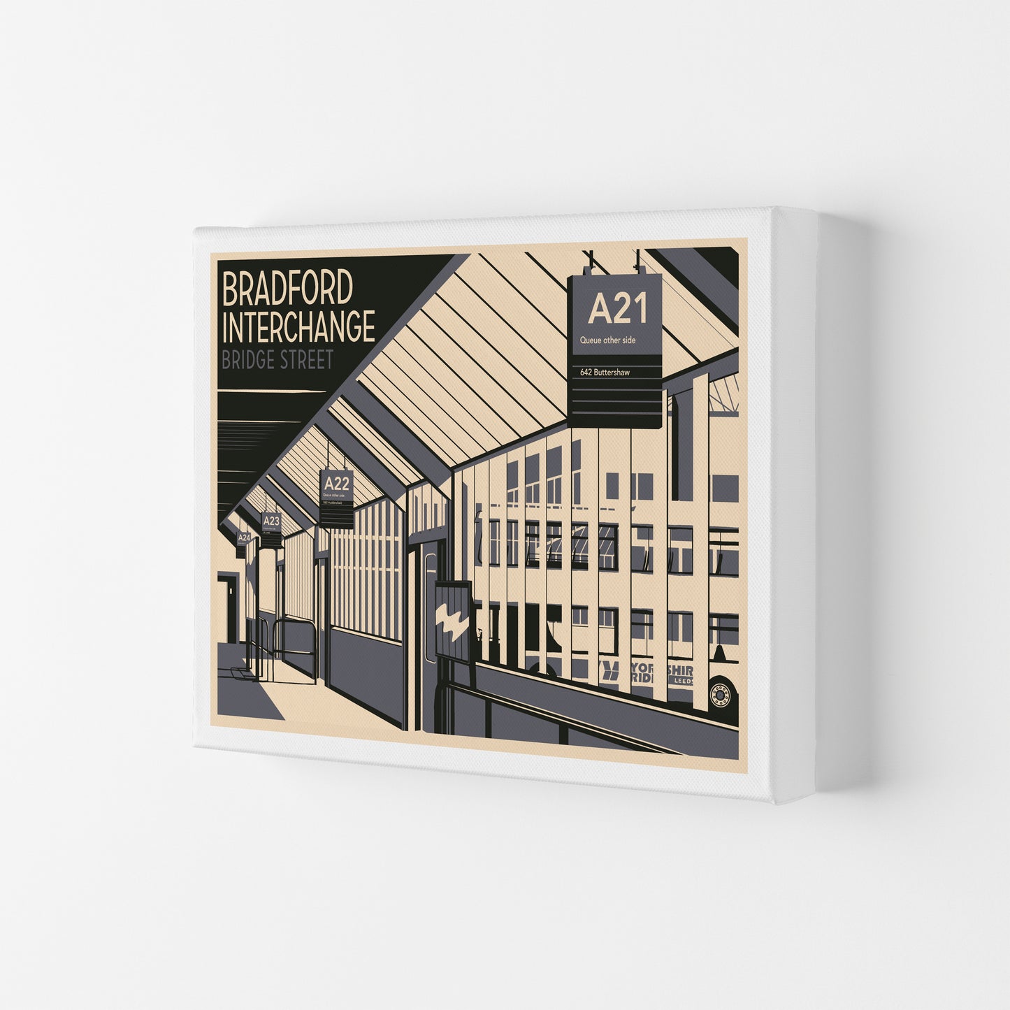 Bradford Interchange, Bridge Street Travel Art Print by Richard O'Neill Canvas