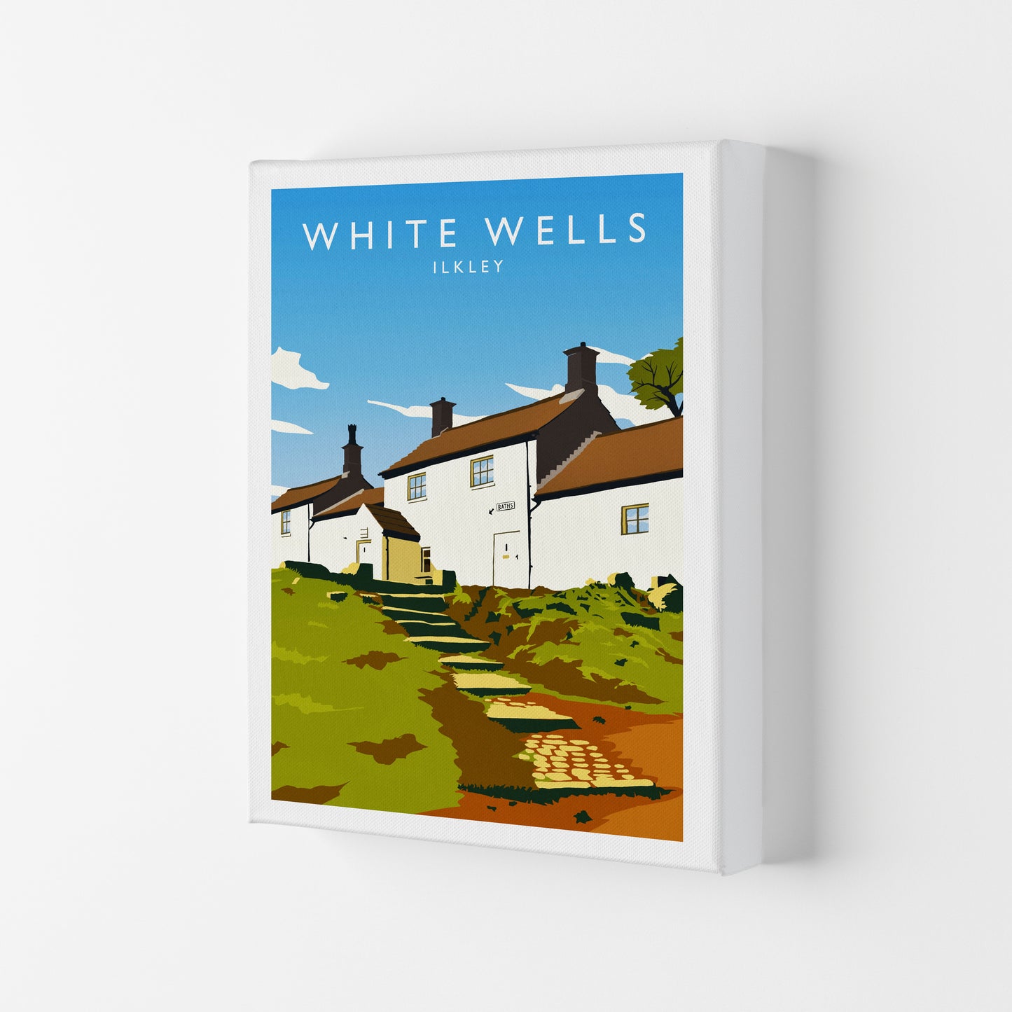 White Wells Portrait Travel Art Print by Richard O'Neill Canvas