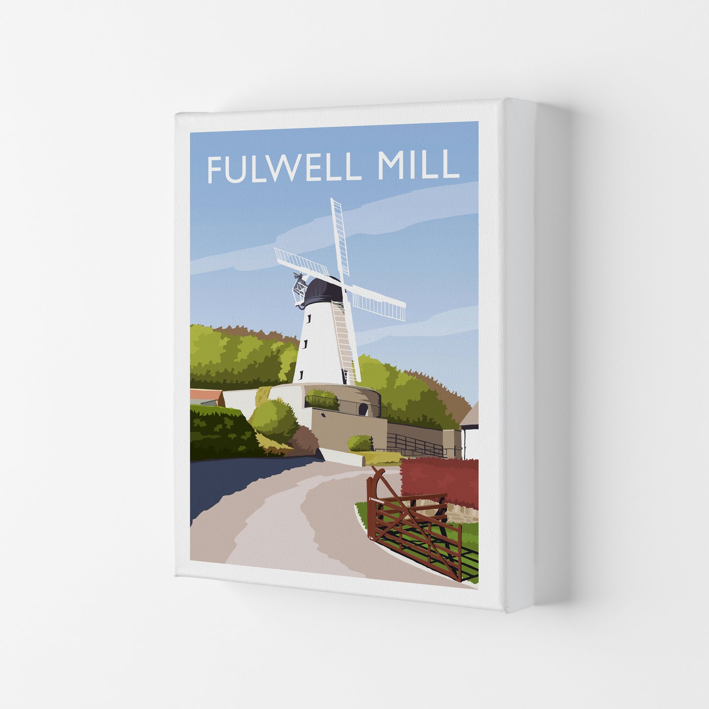 Fulwell Mill Travel Art Print by Richard O'Neill Canvas