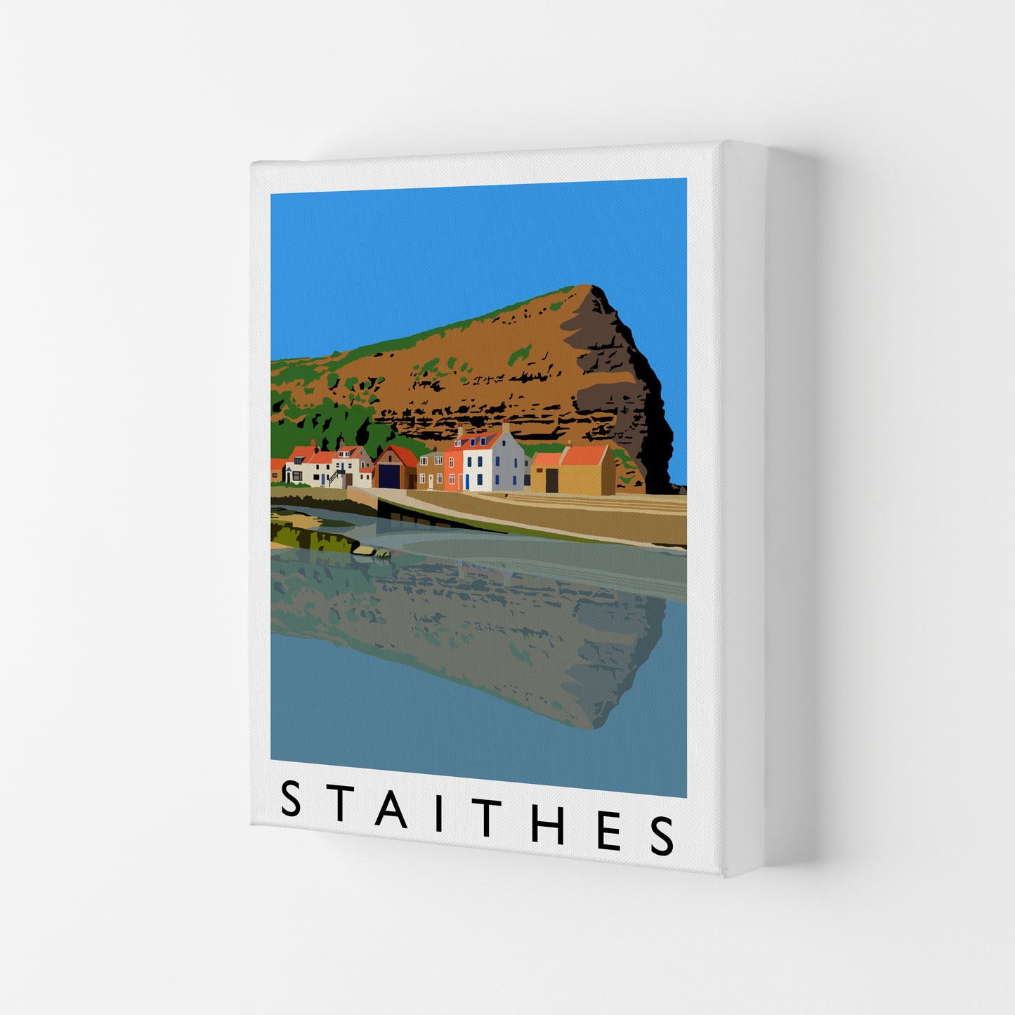 Staithes Art Print by Richard O'Neill Canvas