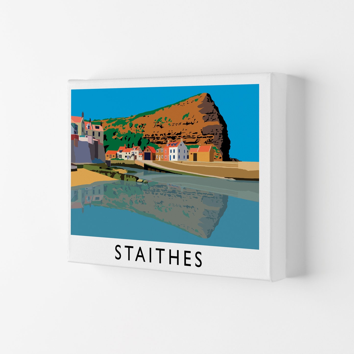 Staithes Art Print by Richard O'Neill Canvas
