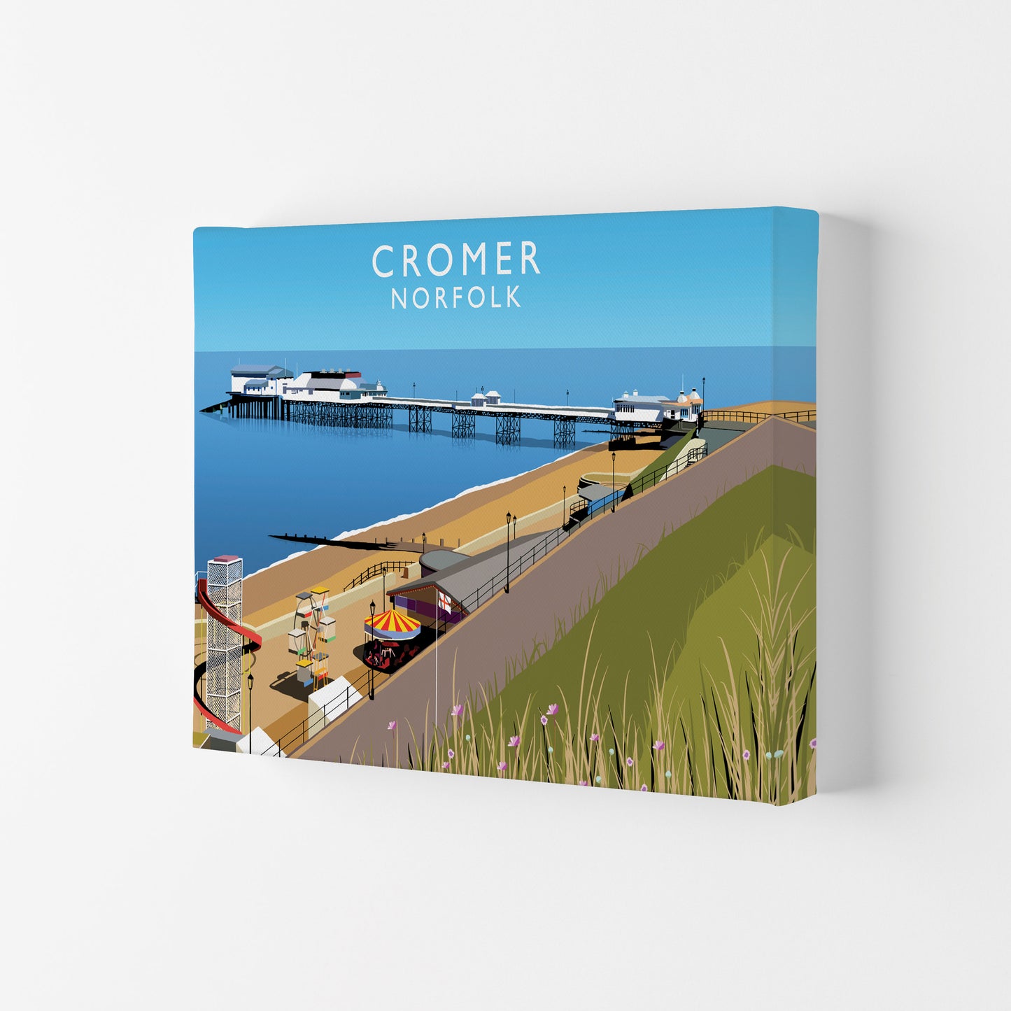 Cromer Norfolk Framed Digital Art Print by Richard O'Neill Canvas