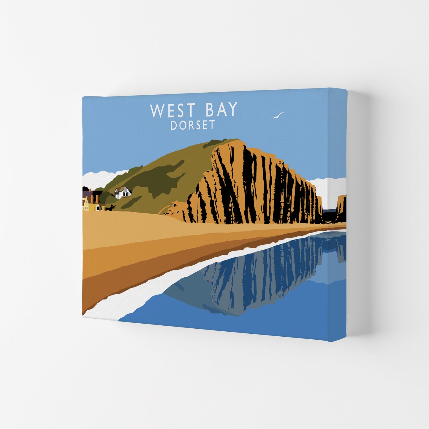 West Bay Dorset Framed Digital Art Print by Richard O'Neill Canvas