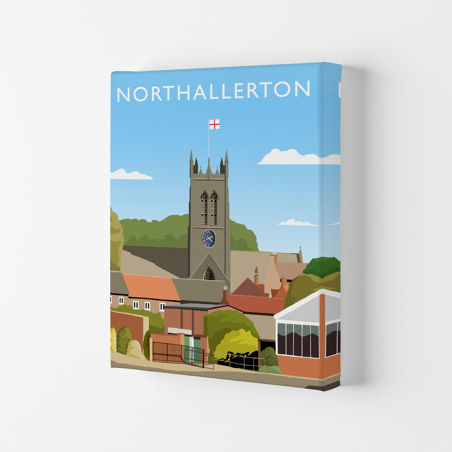 Northallerton (Portrait) by Richard O'Neill Yorkshire Art Print, Travel Poster Canvas