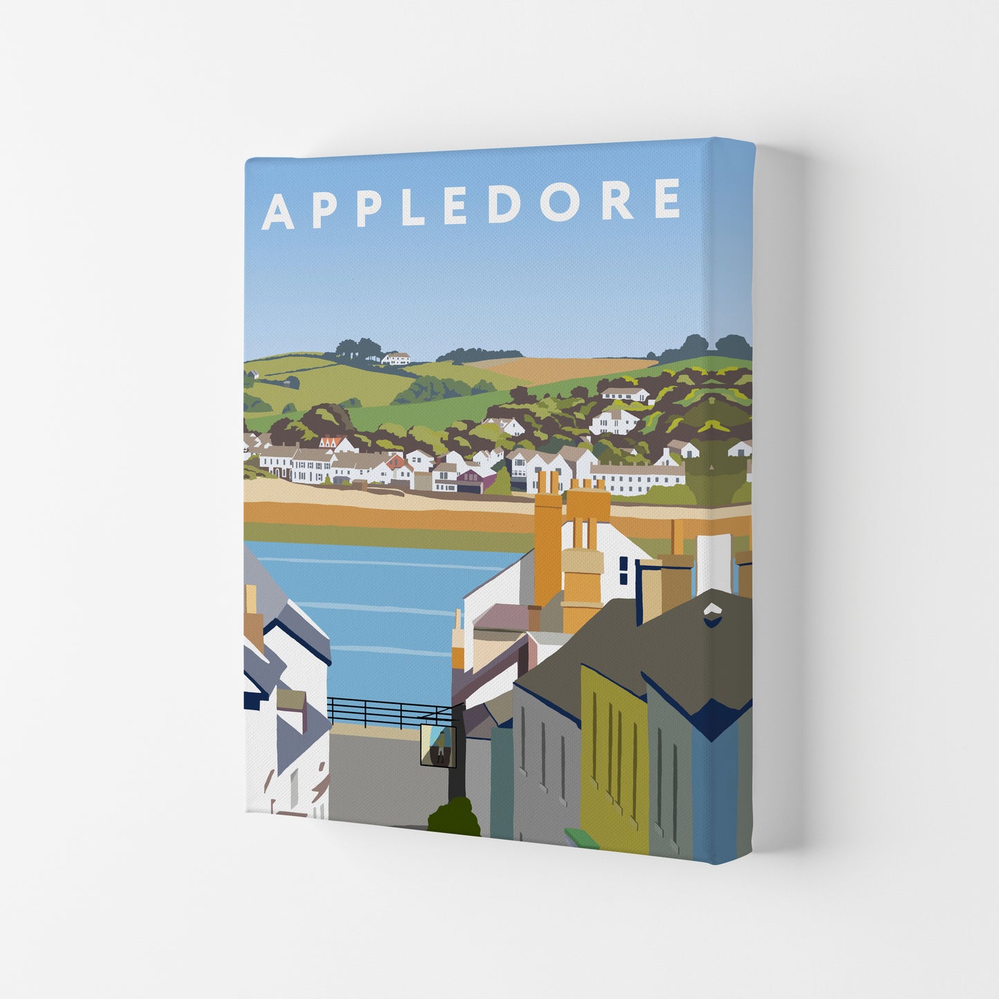 Appledore Framed Digital Art Print by Richard O'Neill Canvas