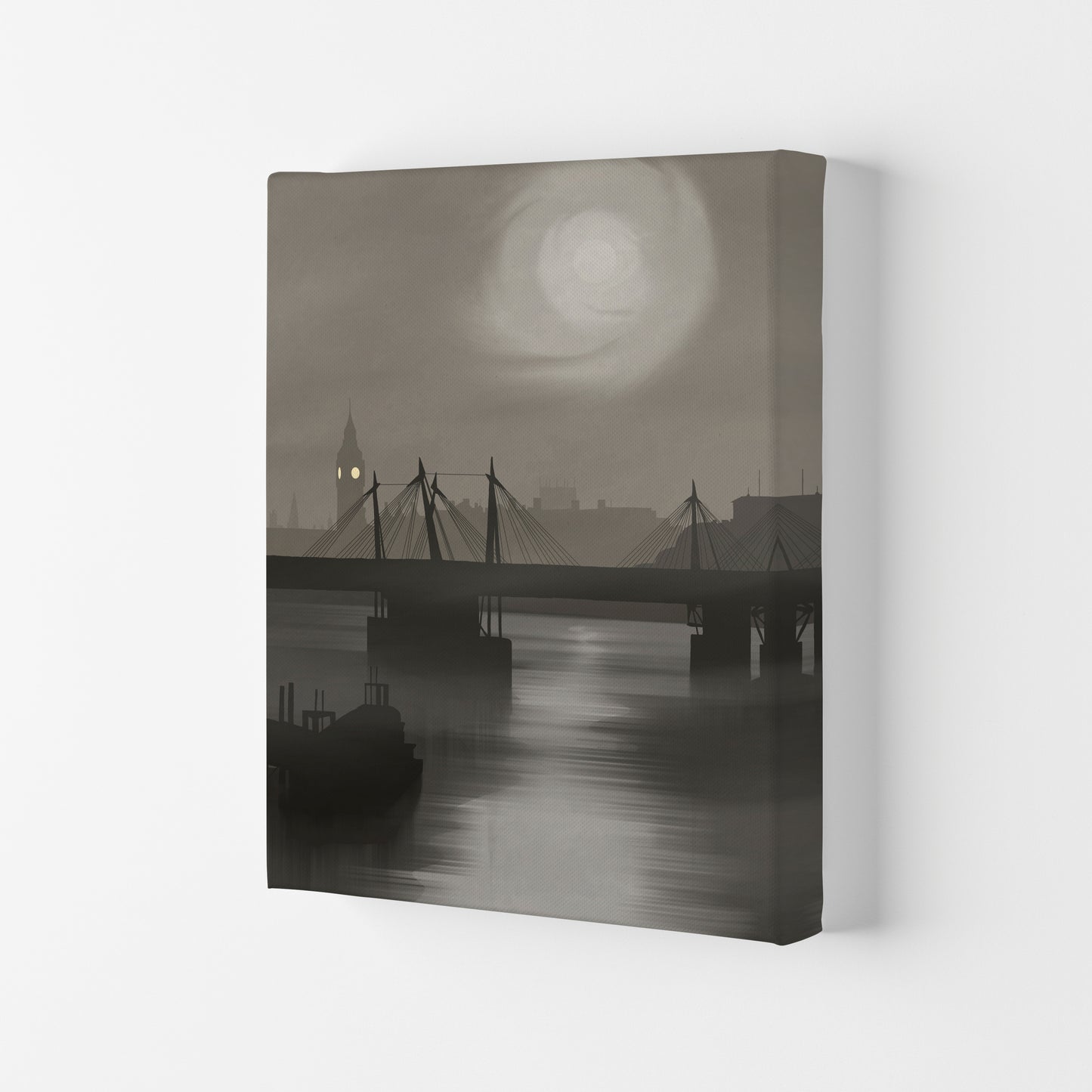London In Fog Portrait by Richard O'Neill Canvas