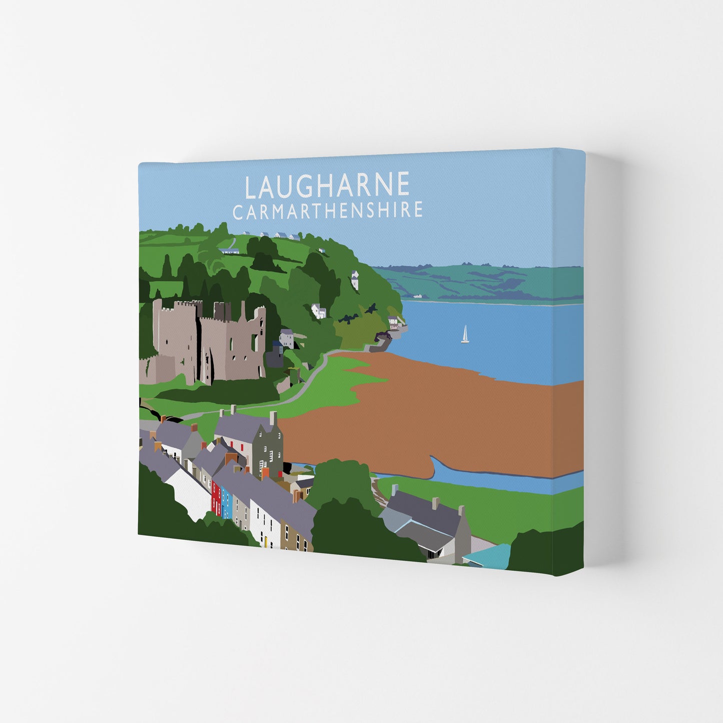 Laugharne Art Print by Richard O'Neill, Framed Wall Art Canvas