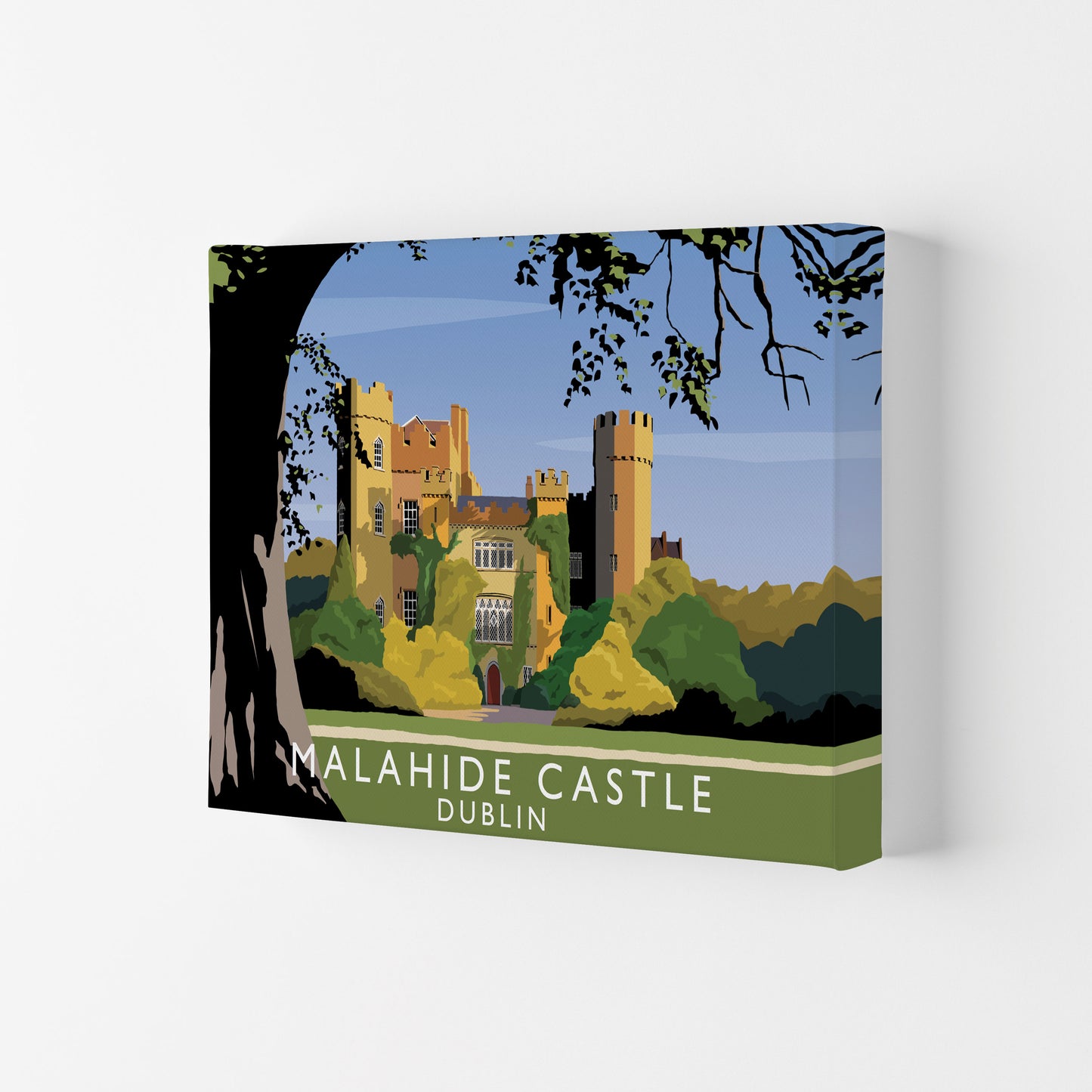 Malahide Castle Dublin Travel Art Print by Richard O'Neill, Framed Wall Art Canvas