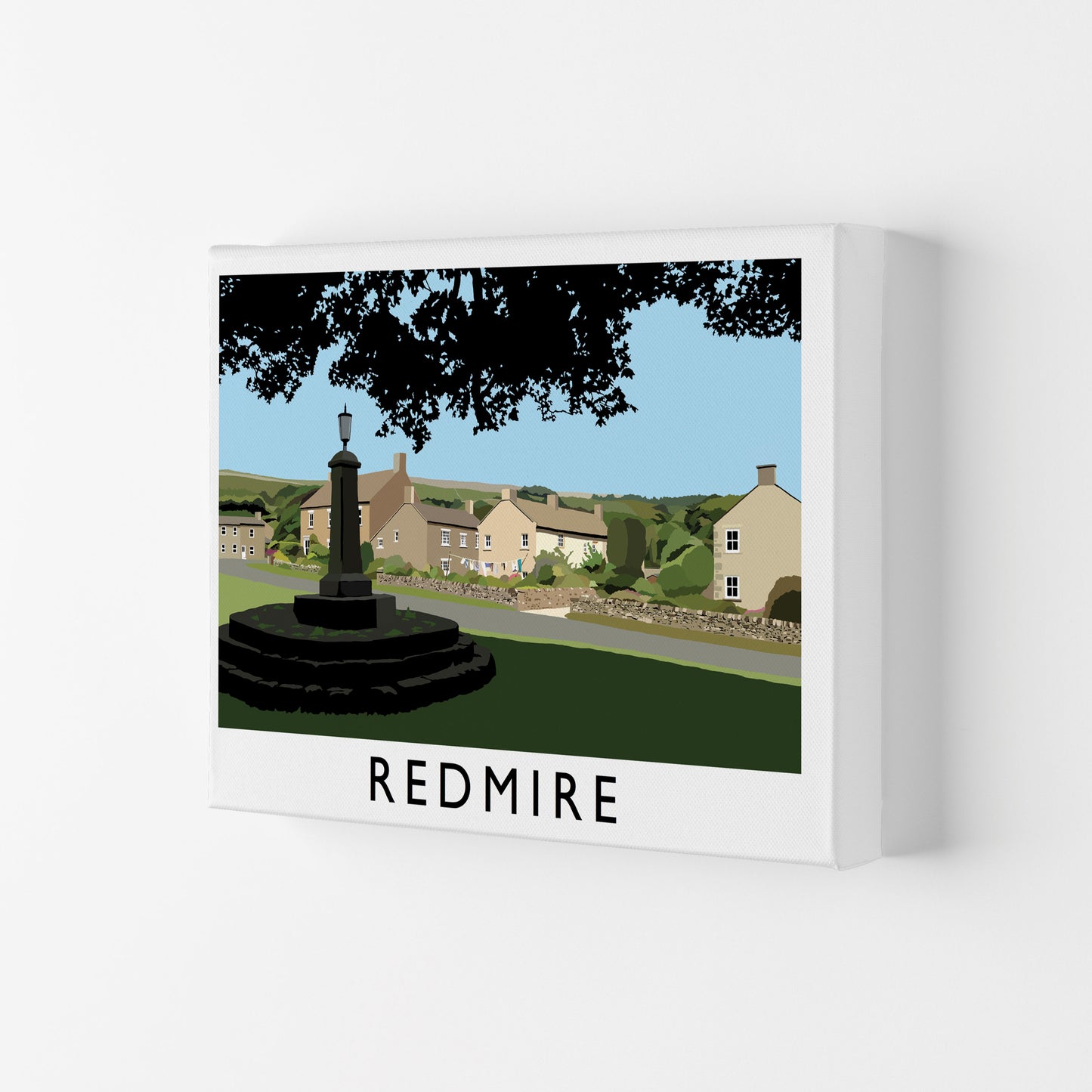 Redmire Travel Art Print by Richard O'Neill, Framed Wall Art Canvas