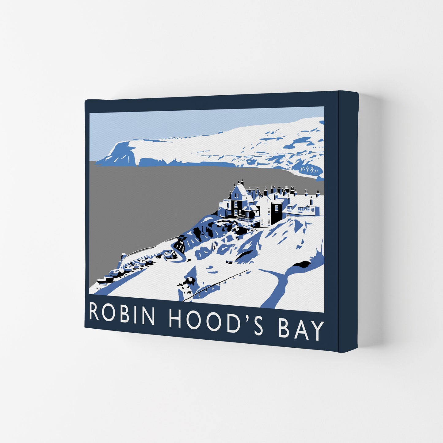 Robin Hood's Bay Travel Art Print by Richard O'Neill, Framed Wall Art Canvas