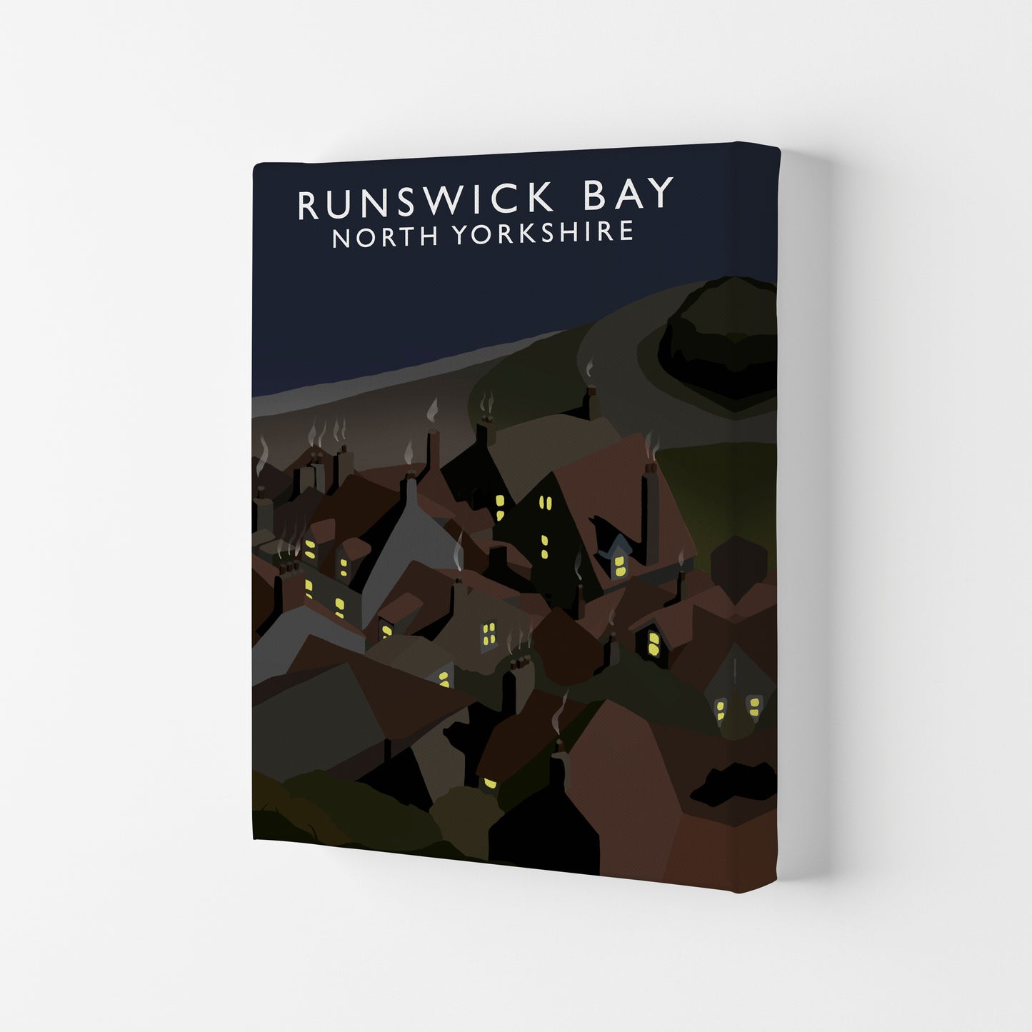 Runswick Bay North Yorkshrie Travel Art Print by Richard O'Neill Canvas