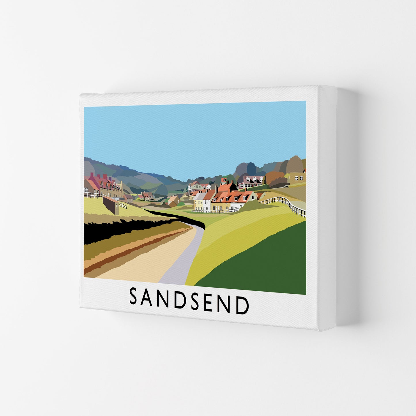 Sandsend Travel Art Print by Richard O'Neill, Framed Wall Art Canvas