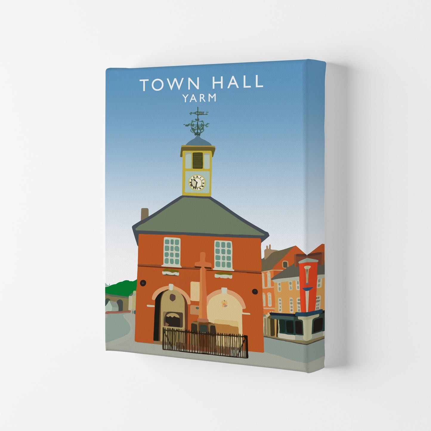 Town Hall Yarm Travel Art Print by Richard O'Neill, Framed Wall Art Canvas