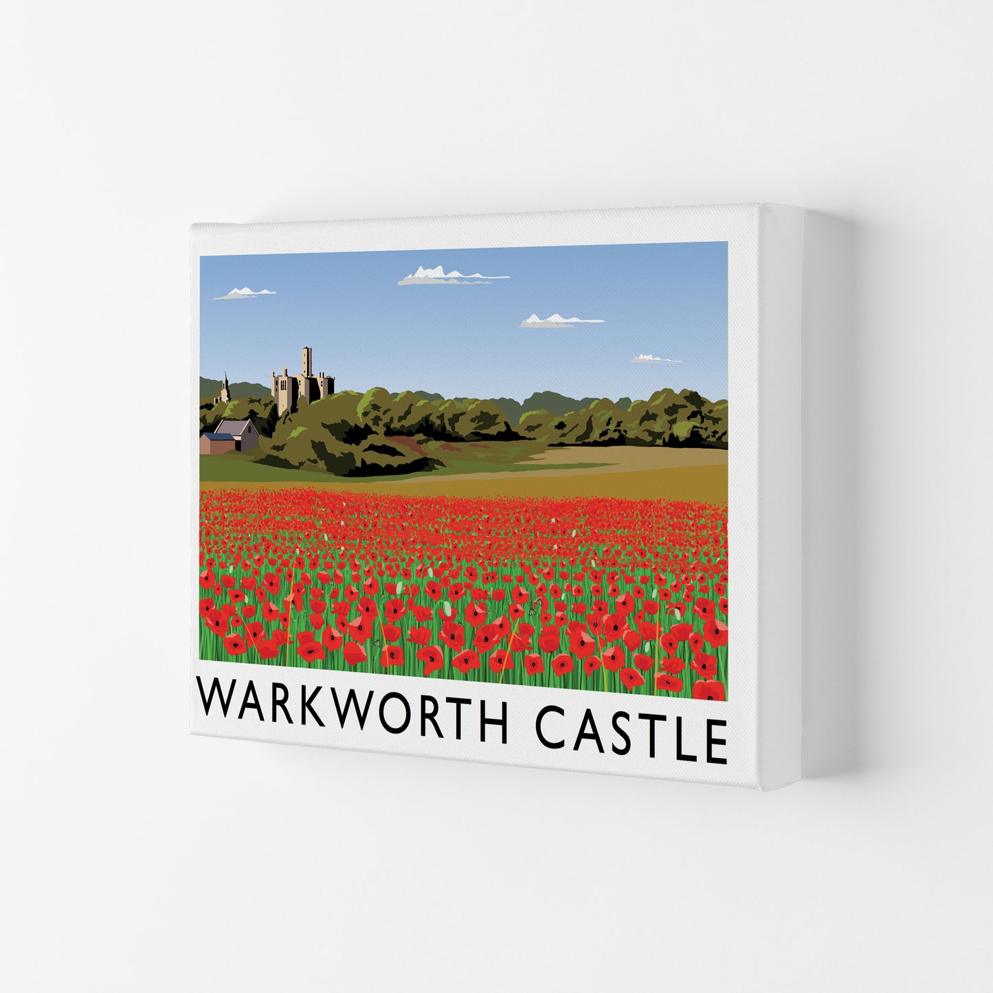 Warkworth Castle Travel Art Print by Richard O'Neill, Framed Wall Art Canvas