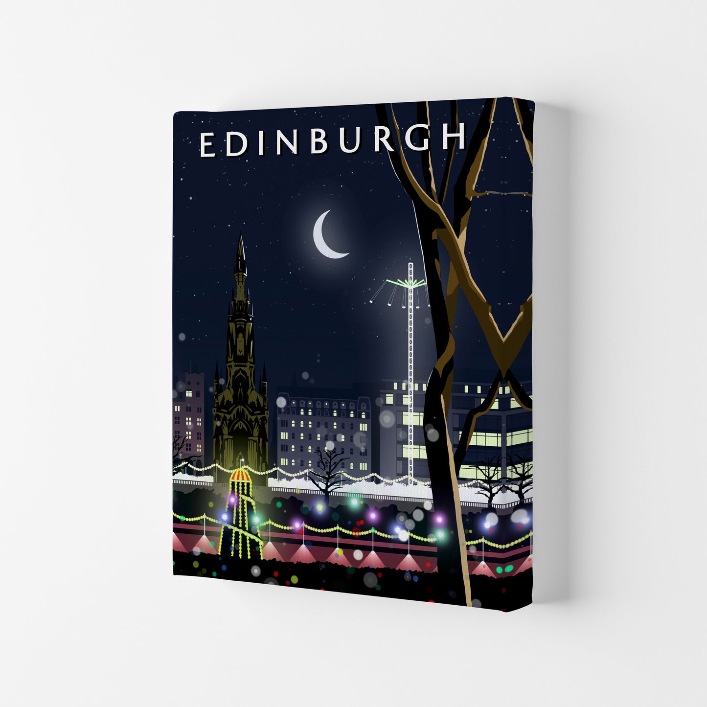 Edinburgh Night Portrait by Richard O'Neill Canvas