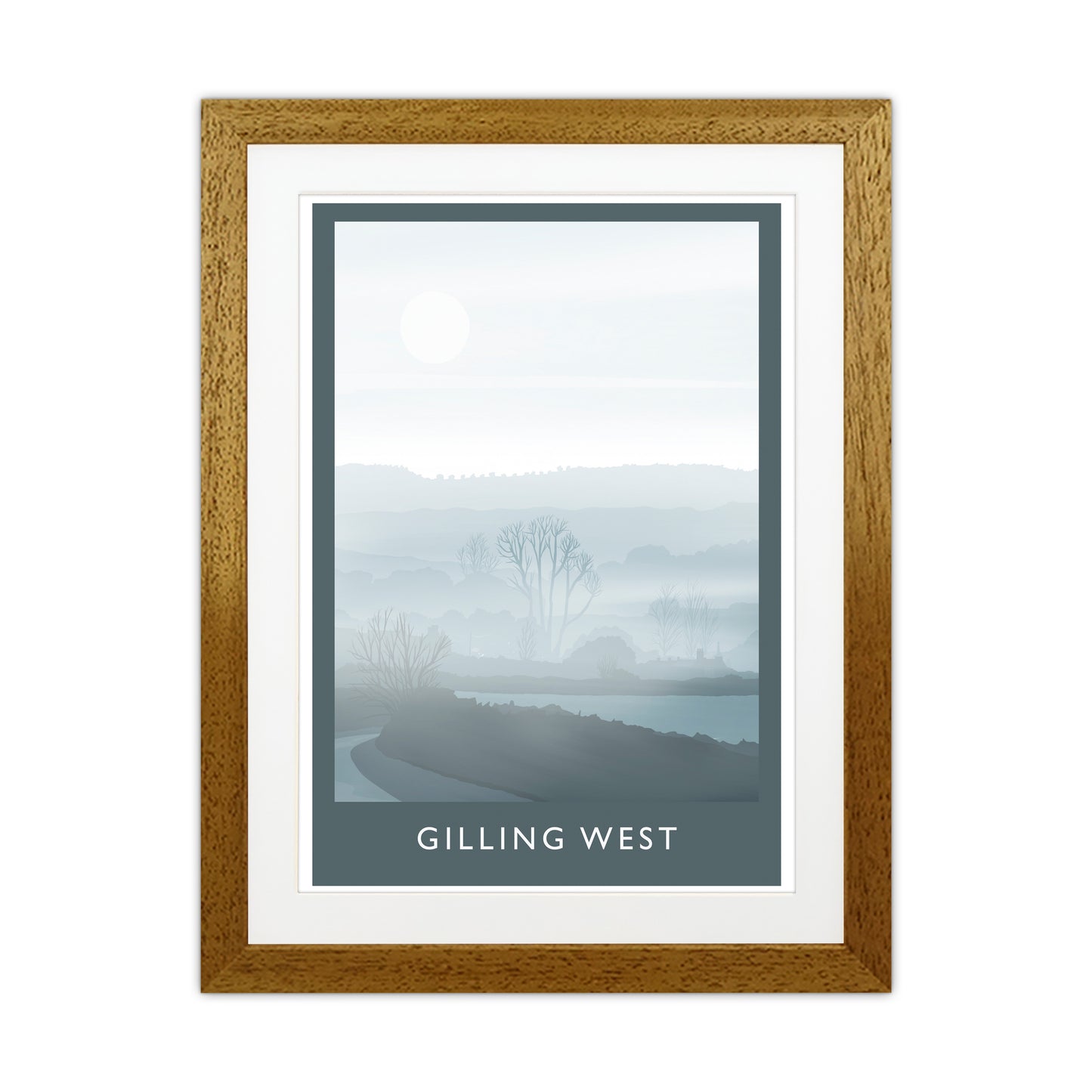 Gilling West (Winter) Portrait Travel Art Print by Richard O'Neill Oak Grain