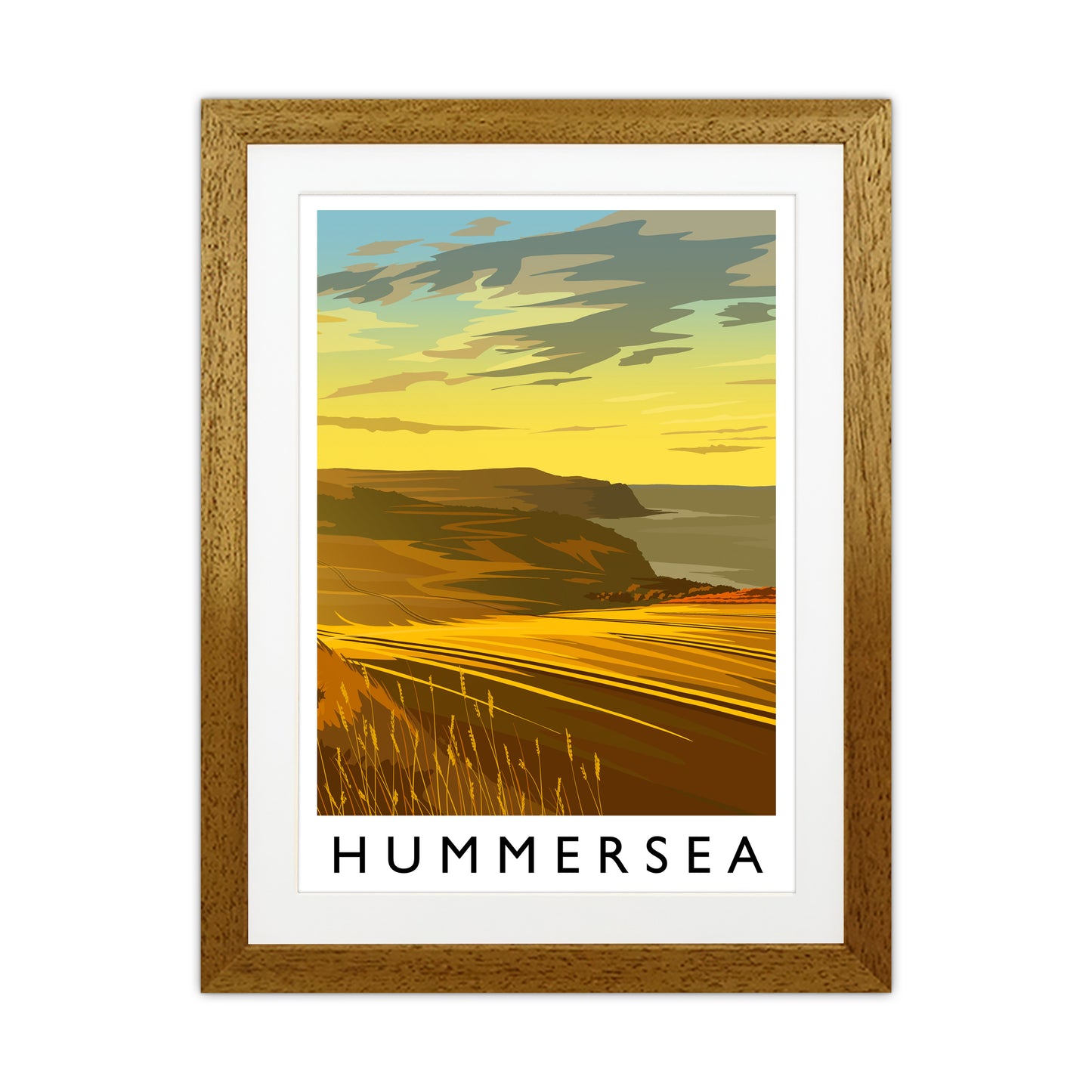 Hummersea Portrait Travel Art Print by Richard O'Neill Oak Grain