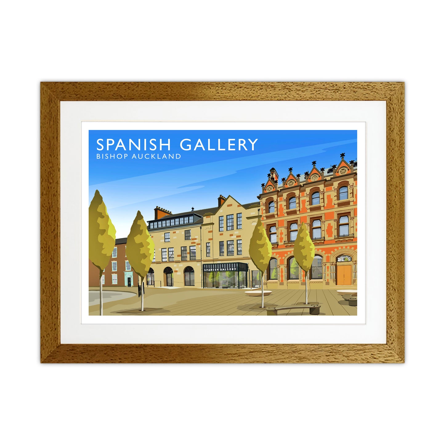 Spanish Gallery Travel Art Print by Richard O'Neill Oak Grain