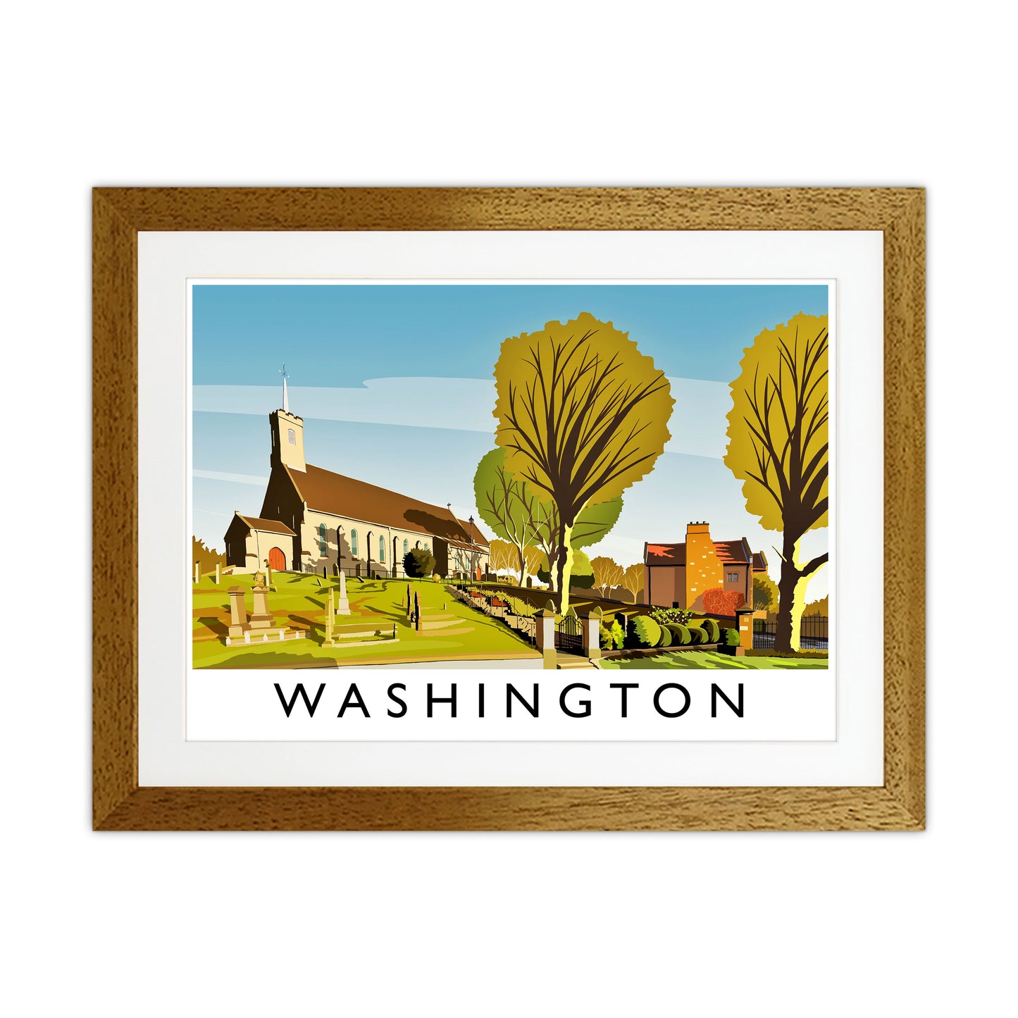 Washington Travel Art Print by Richard O'Neill Oak Grain