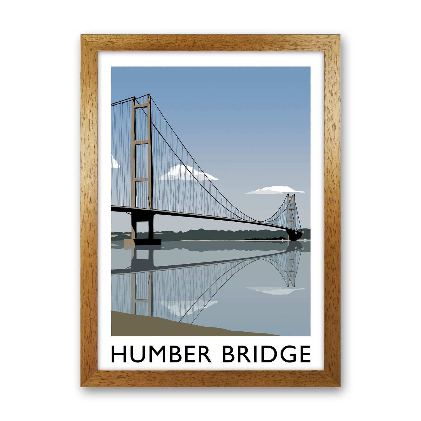 Humber Bridge Framed Digital Art Print by Richard O'Neill Oak Grain