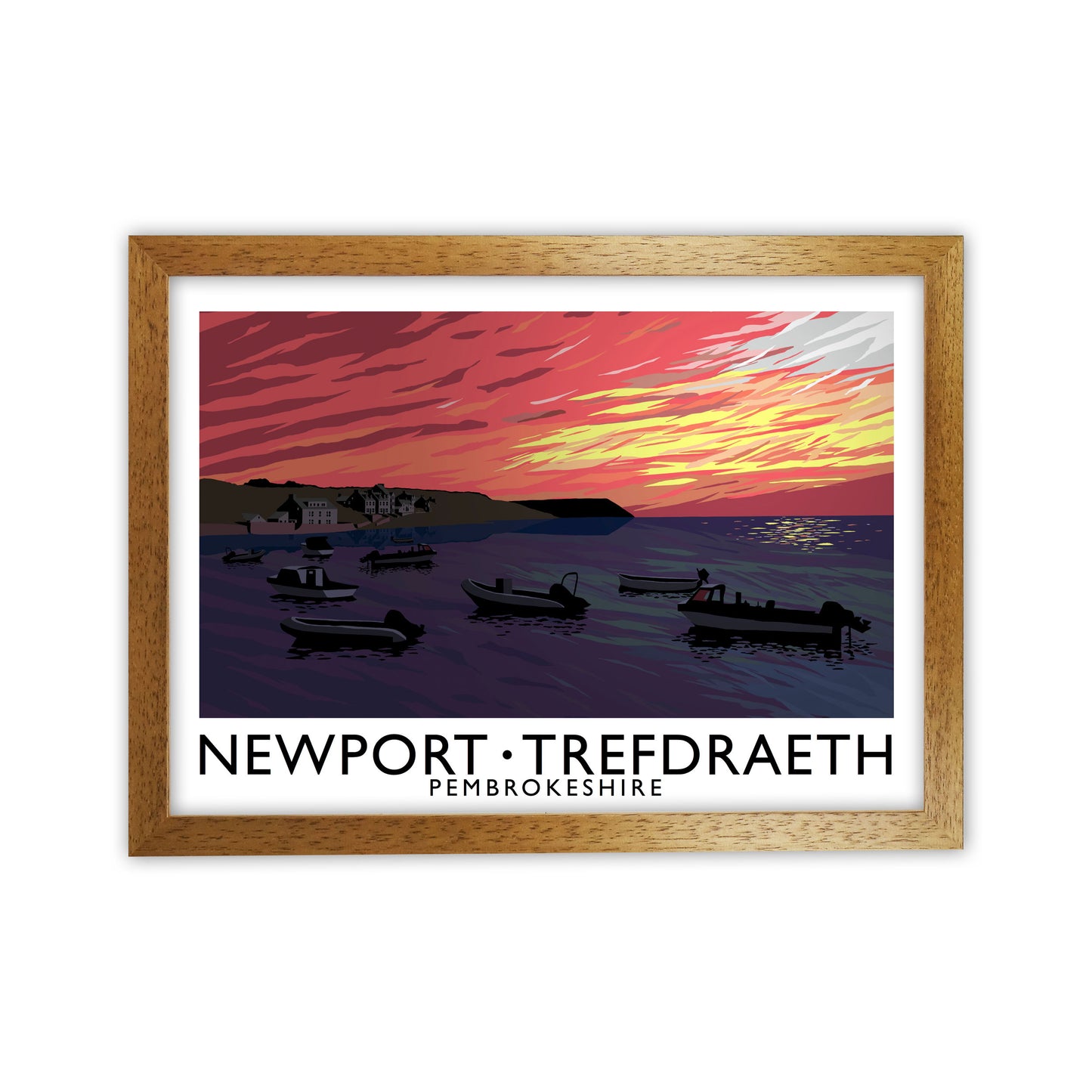 Newport Trefdraeth Pembrokeshire Travel Art Print by Richard O'Neill Oak Grain