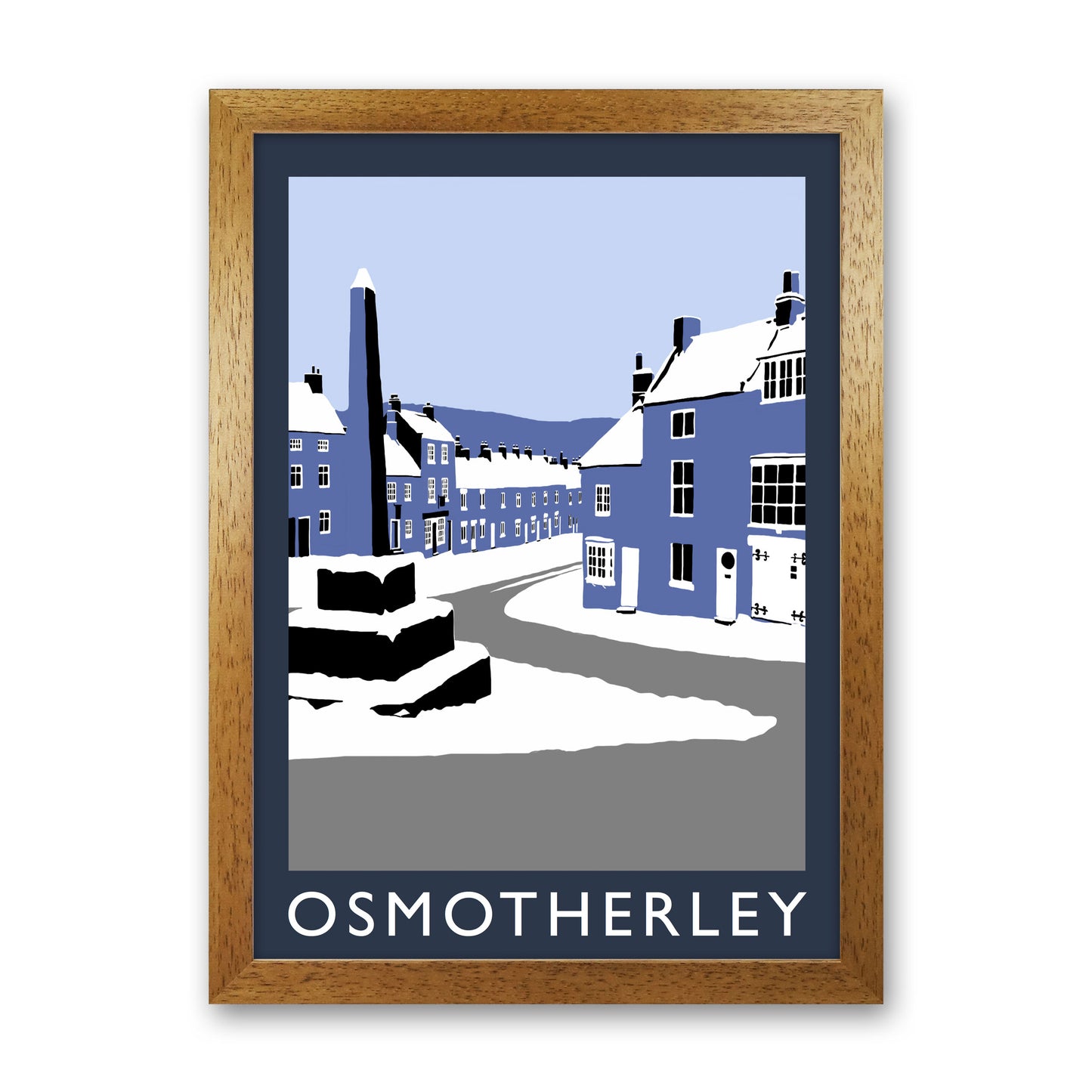 Osmotherley Travel Art Print by Richard O'Neill, Framed Wall Art Oak Grain