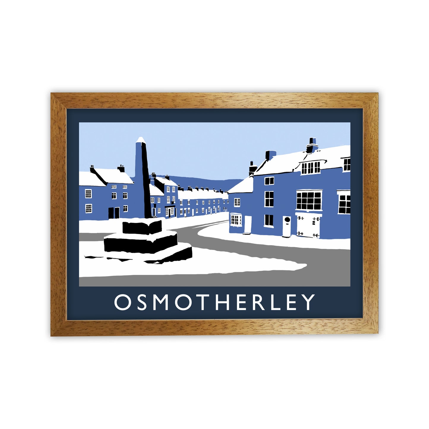 Osmotherley Travel Art Print by Richard O'Neill, Framed Wall Art Oak Grain