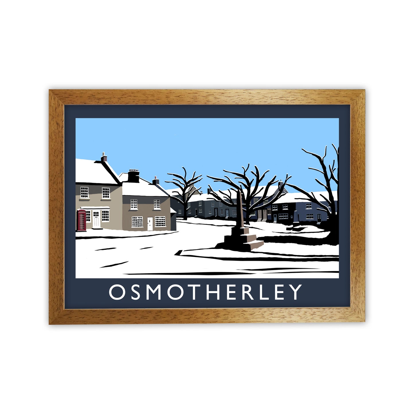 Osmotherley Travel Art Print by Richard O'Neill, Framed Wall Art Oak Grain