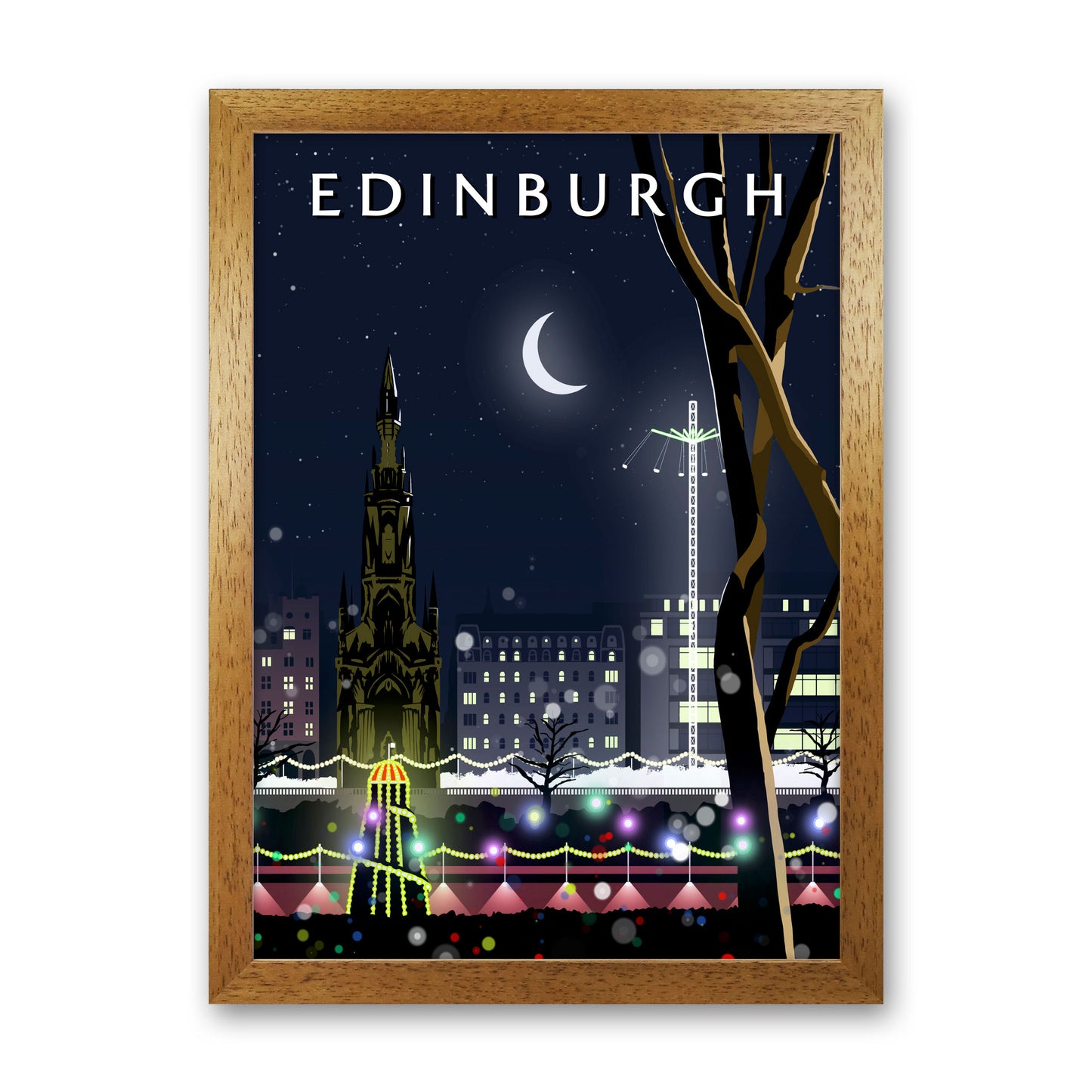 Edinburgh Night Portrait by Richard O'Neill Oak Grain