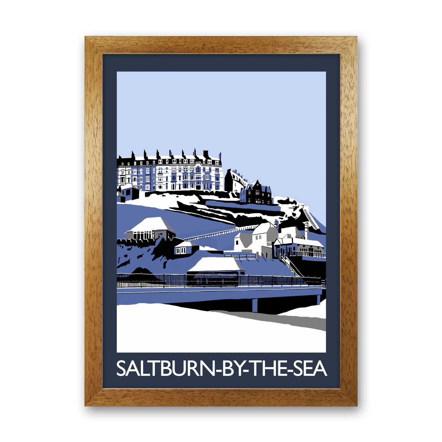 Saltburn-by-the-sea In Snow Portrait by Richard O'Neill Oak Grain