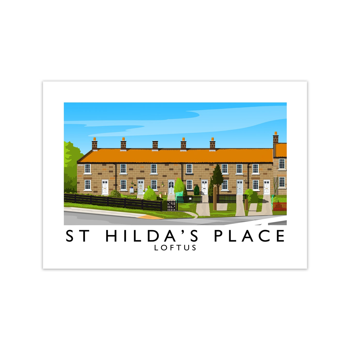 St Hilda's Place Art Print by Richard O'Neill Print Only