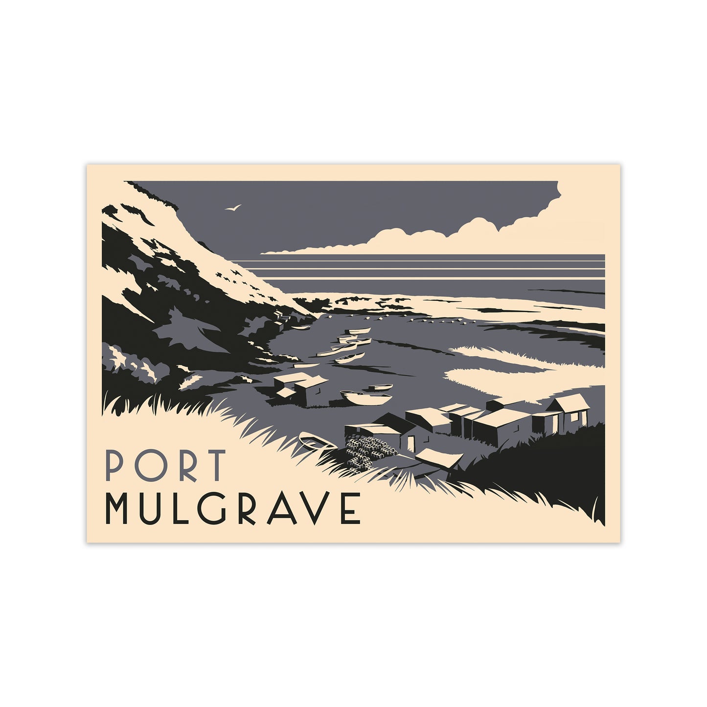 Port Mulgrave Travel Art Print by Richard O'Neill Print Only