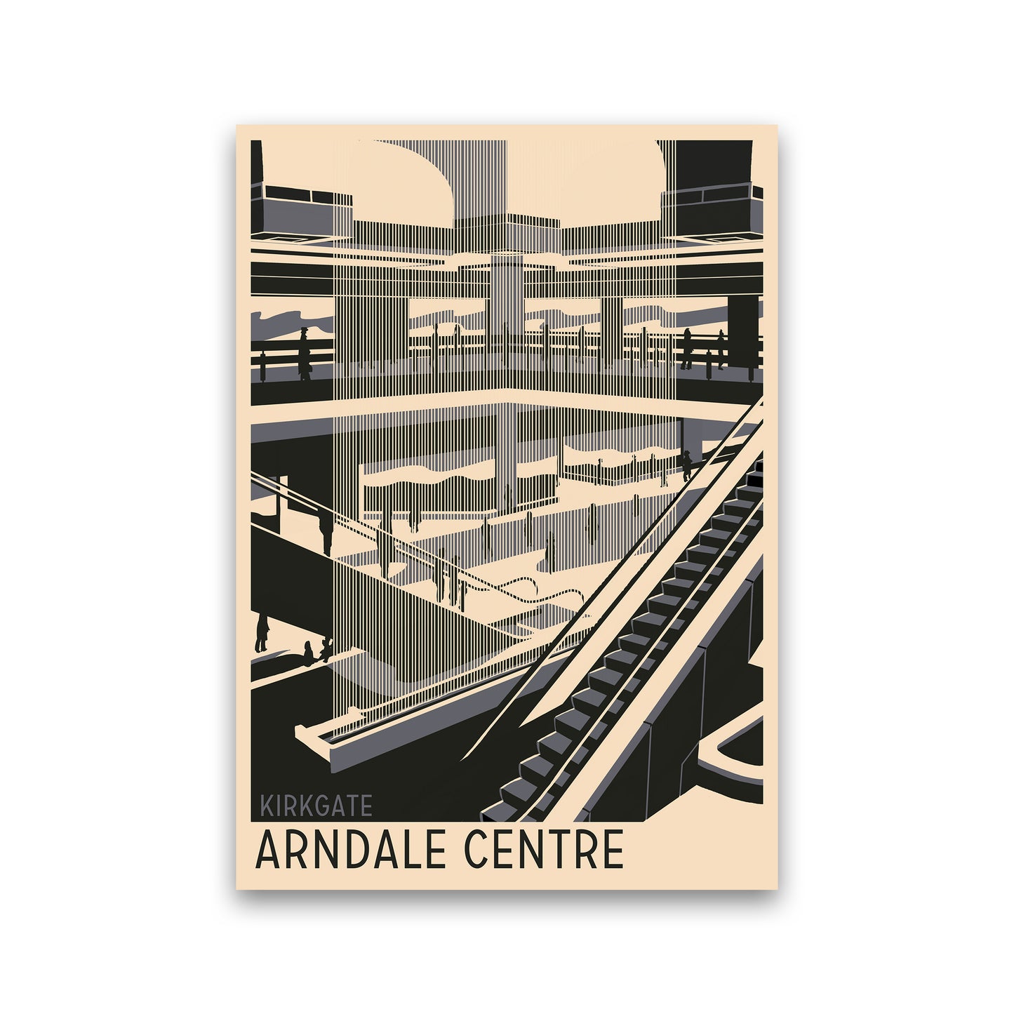 Kirkgate Arndale Centre Travel Art Print by Richard O'Neill Print Only