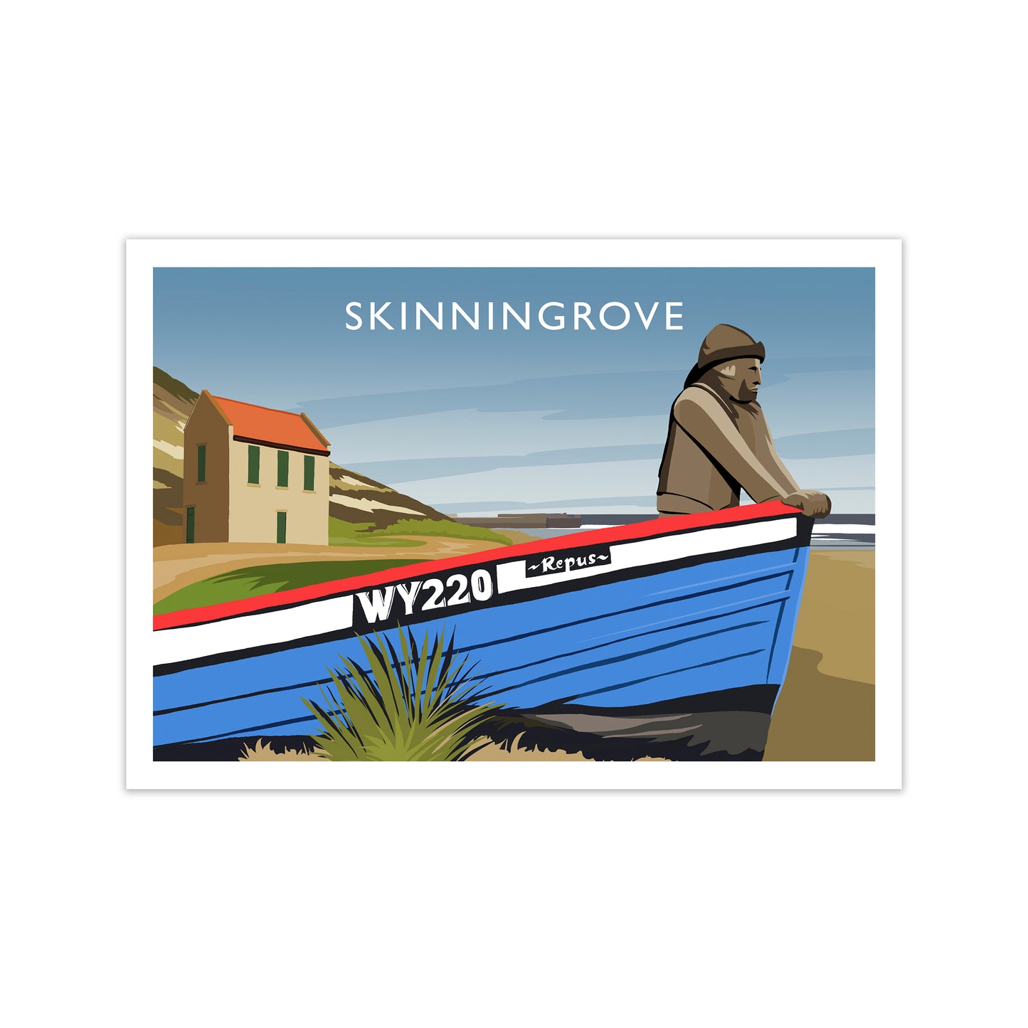 Skinningrove Travel Art Print by Richard O'Neill Print Only