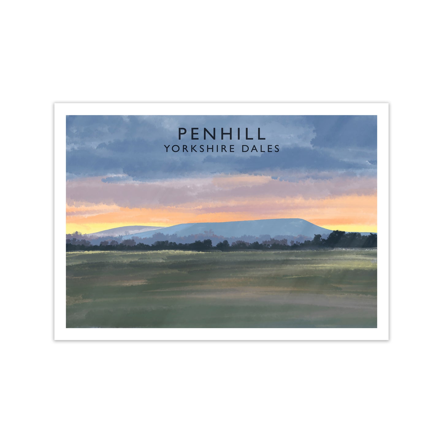 Penhill 3 Travel Art Print by Richard O'Neill Print Only