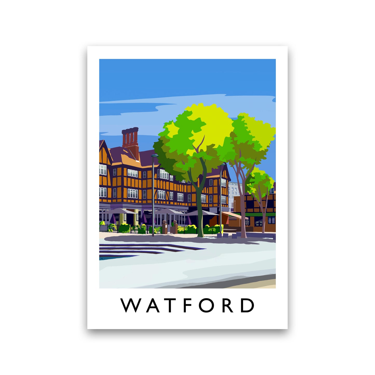 Watford 2 portrait Travel Art Print by Richard O'Neill Print Only