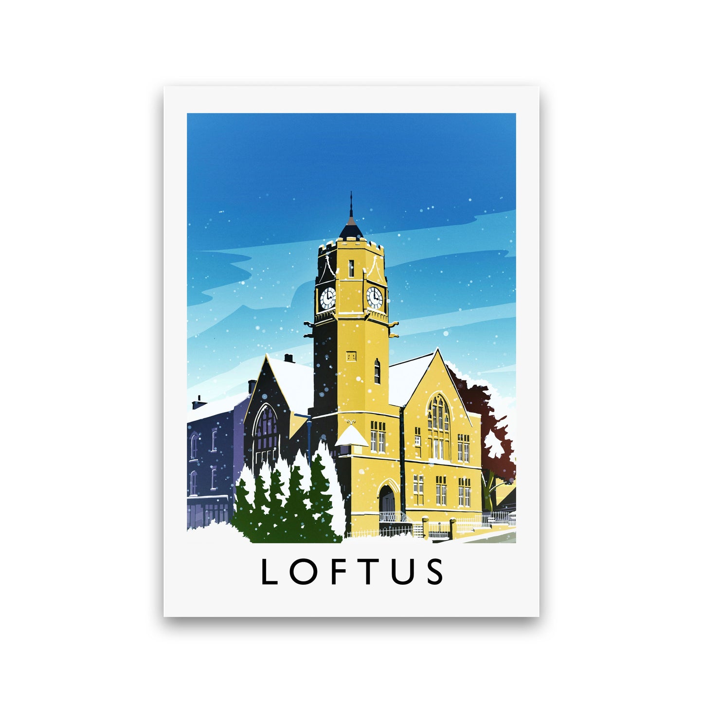 Loftis (Snow) Portrait Travel Art Print by Richard O'Neill Print Only
