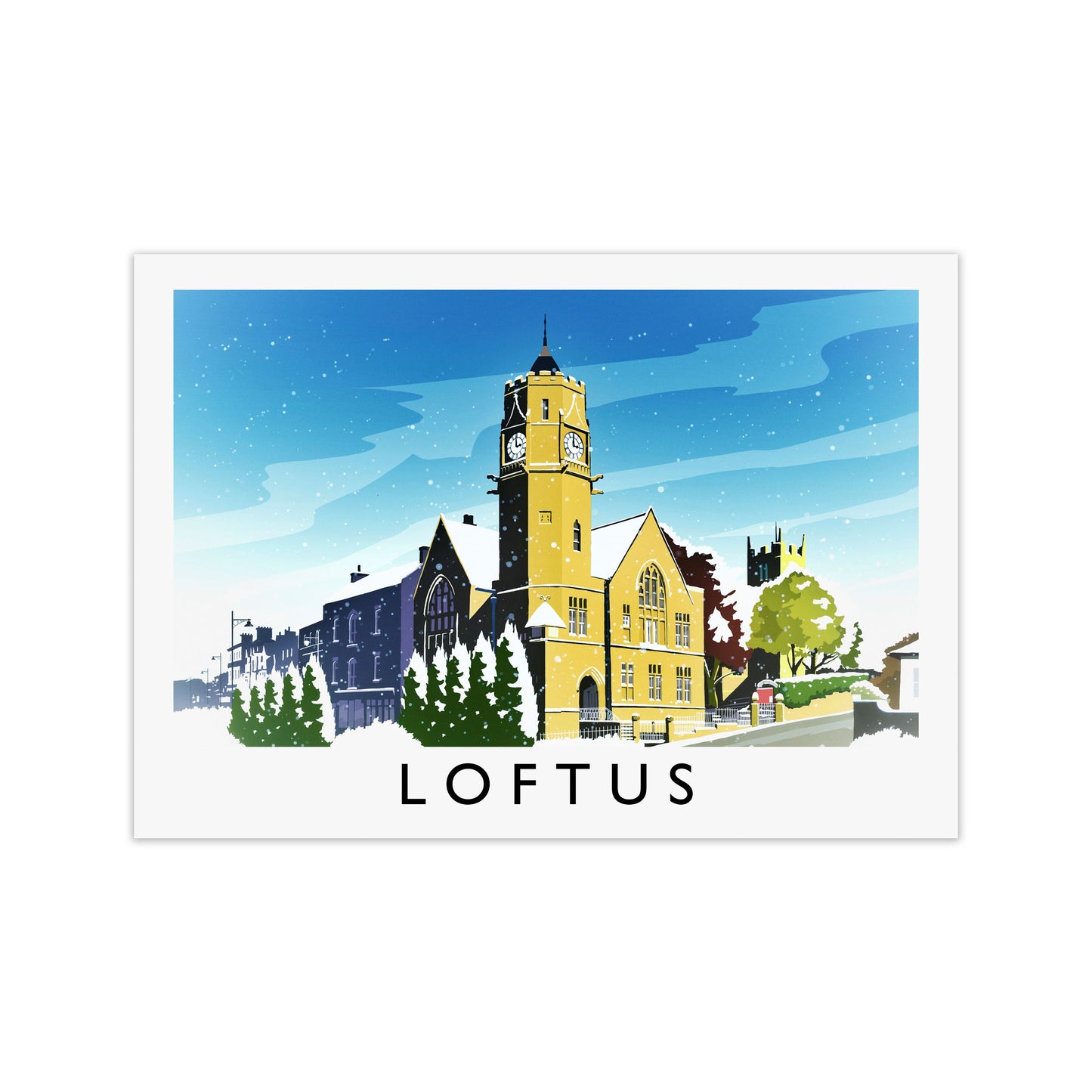 Loftus (Snow) Travel Art Print by Richard O'Neill Print Only