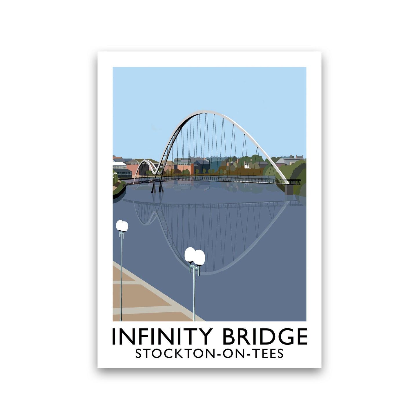 Infinity Bridge Stockton-On-Tees Art Print by Richard O'Neill Print Only